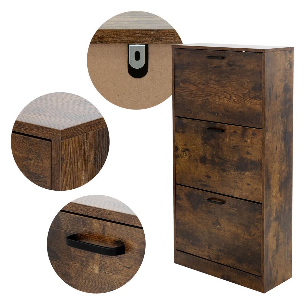 SCHUHSCHRANK - Dunkelbraun, Holzwerkstoff (24/120.5/60cm) - ML-DESIGN