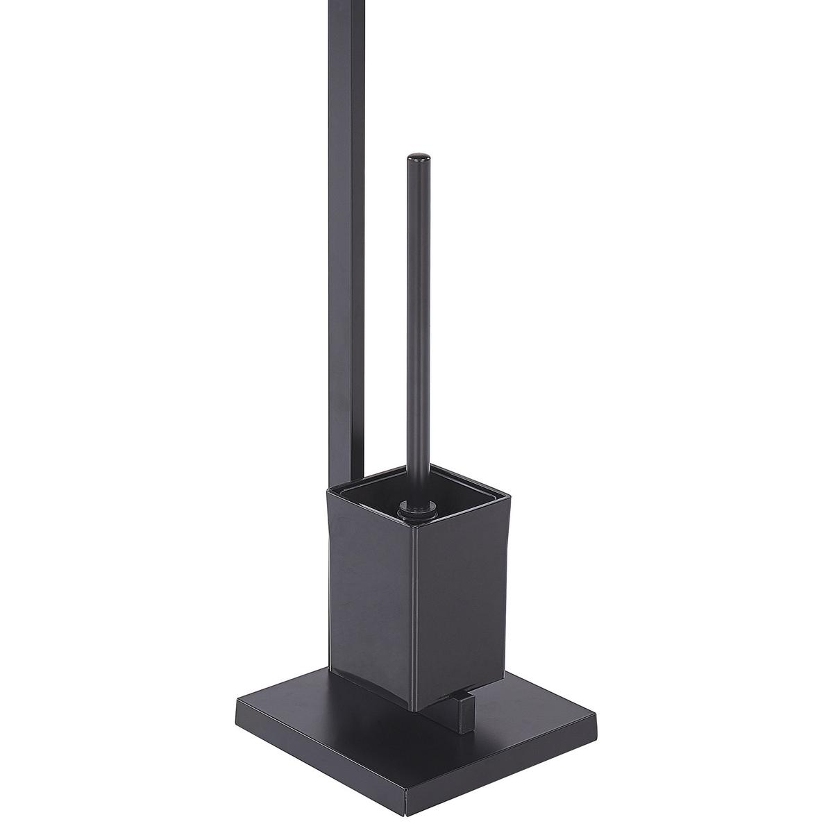 TOILETTENPAPIERHALTER mit Bürste Metall Schwarz Ulapes - Schwarz, Metall (18/70/18cm) - Beliani