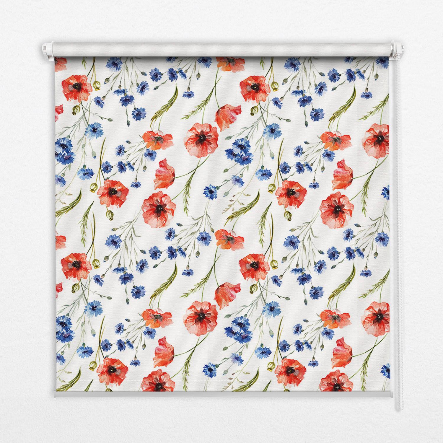 INNENROLLO - Fensterrollo - Rollo - 130x140 cm - Mohn - Rot, Kunststoff (130/140/0.5cm) - TULUP