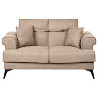 2-SITZER-SOFA Stoff Hellbraun Skive - Hellbraun, Textil (160/88/85cm) - Beliani