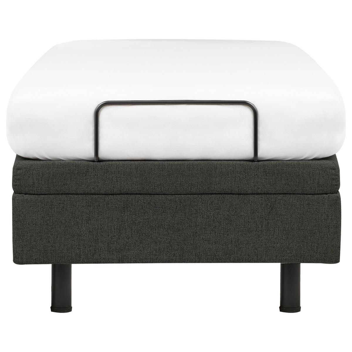 POLSTERBETT Verstellbar 80/200 cm Dunkelgrau Duke II - Dunkelgrau/Schwarz, Textil (80/200cm) - Beliani