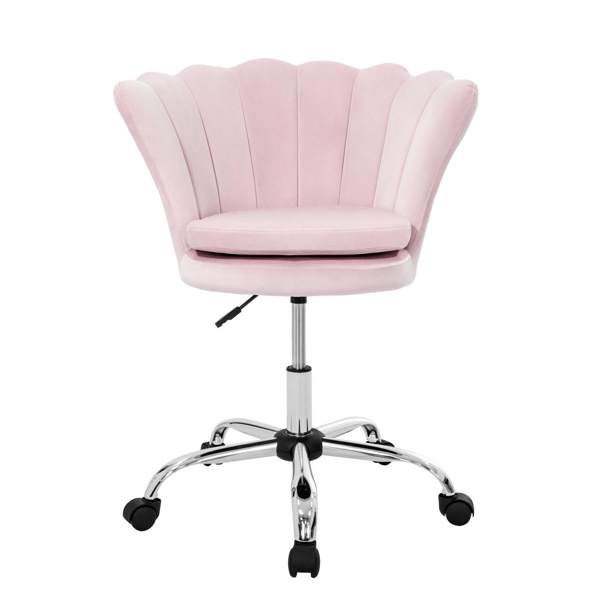 BÜROSTUHL Samt Hellrosa - Hellrosa, Metall (68/90/68cm) - ML-DESIGN