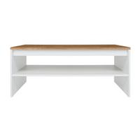 COUCHTISCH Hella Weiß und Holz - Weiß, Holzwerkstoff (65/110/46cm) - Petits-meubles