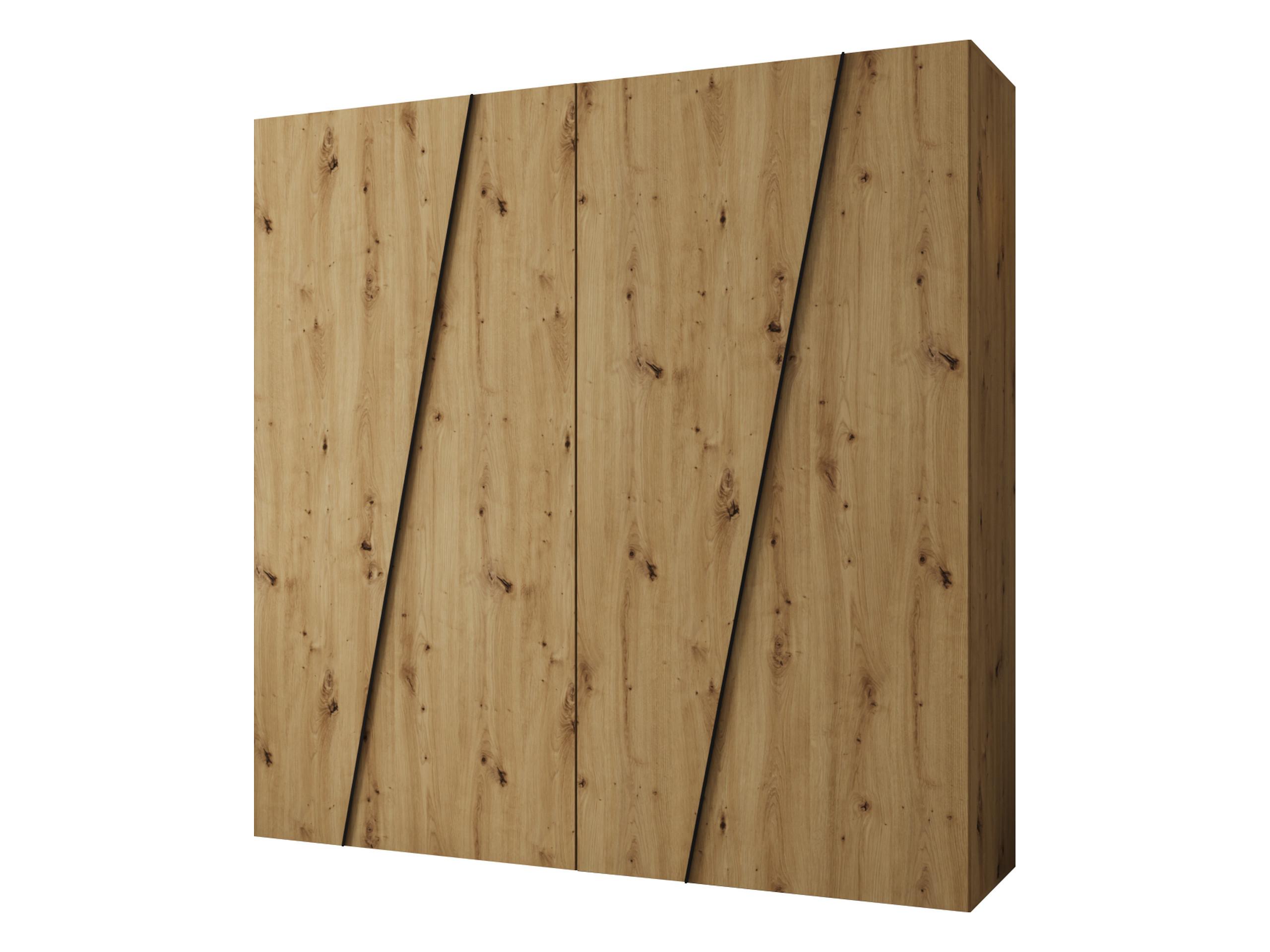 DREHTÜRENSCHRANK Zen 200 cm - Schwarz/Eiche Artisan, Holzwerkstoff/Kunststoff (200/202/50cm) - MIRJAN24