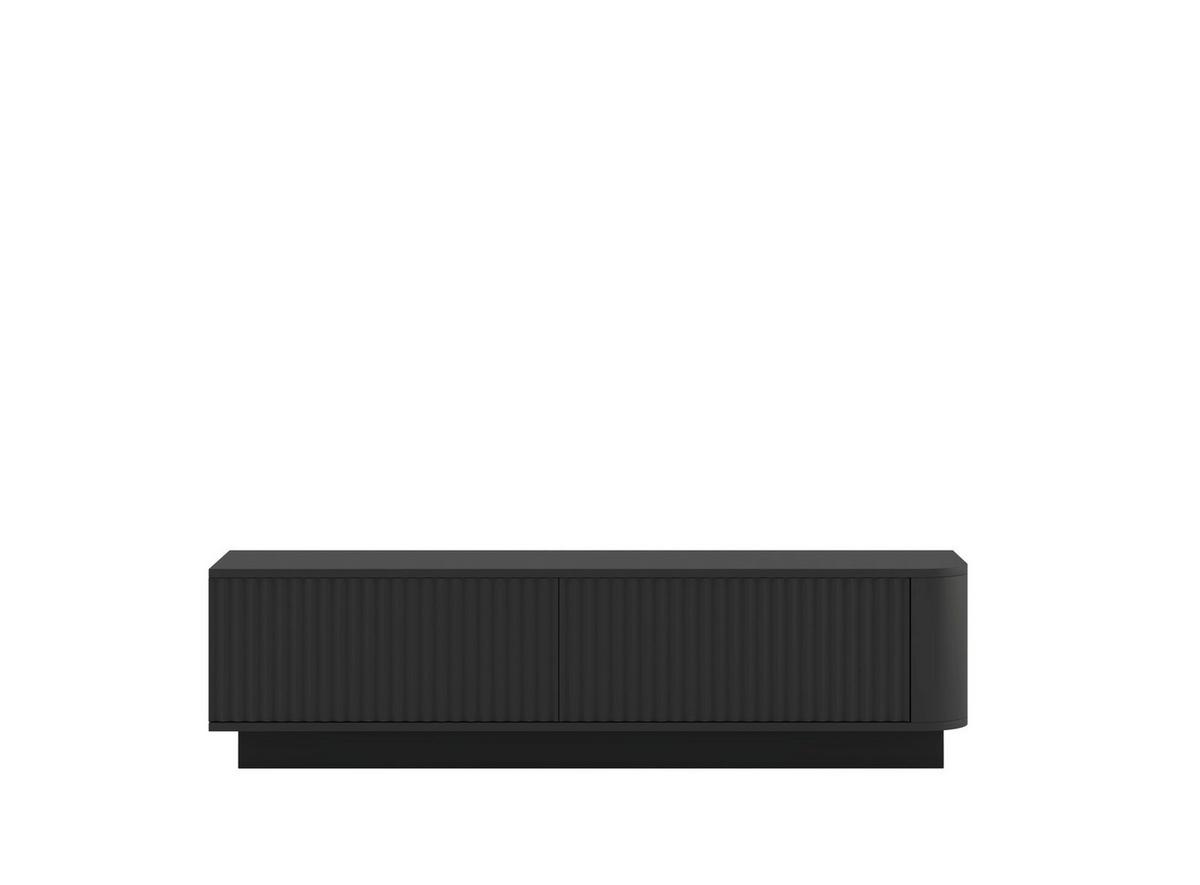 TV-LOWBOARD Aurora Schwarz matt 140 cm mit Sockel - Schwarz, Holzwerkstoff (140/37/35cm) - Meble Lindner