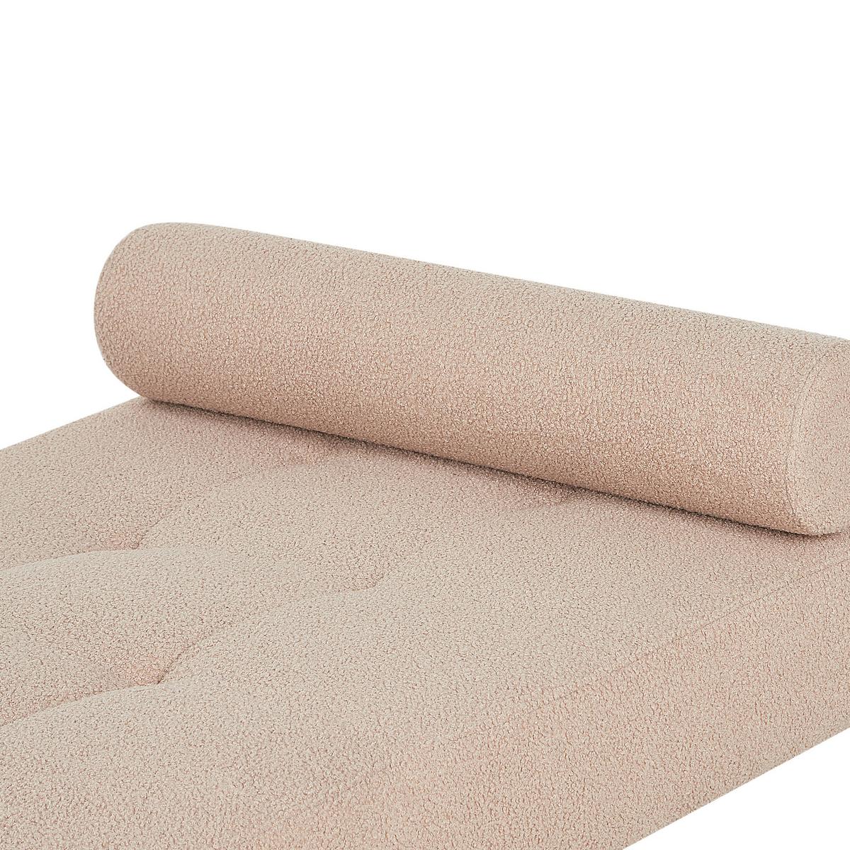 CHAISELONGUE Bouclé Beige Chinon - Beige/Schwarz, Textil (178/41/73cm) - Beliani