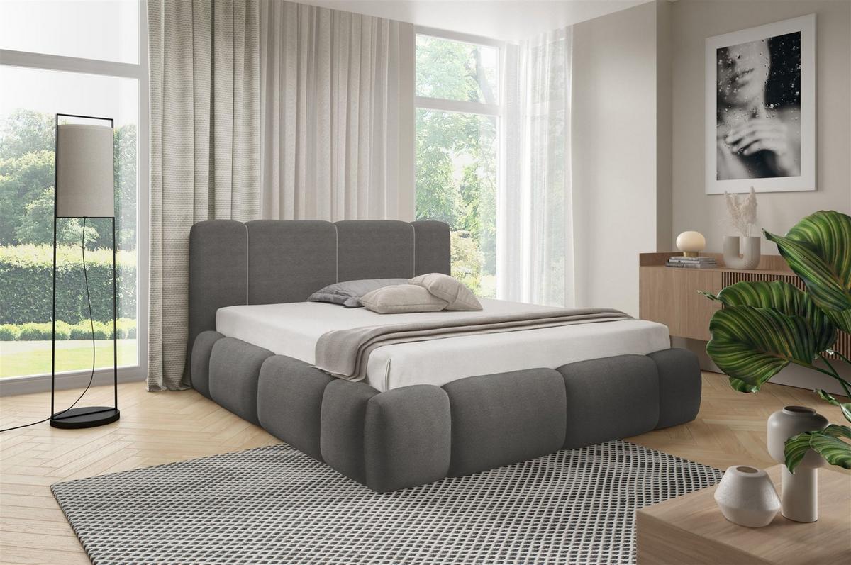 POLSTERBETT Springs - Grau, Holzwerkstoff/Textil (120/200cm) - Fun Möbel