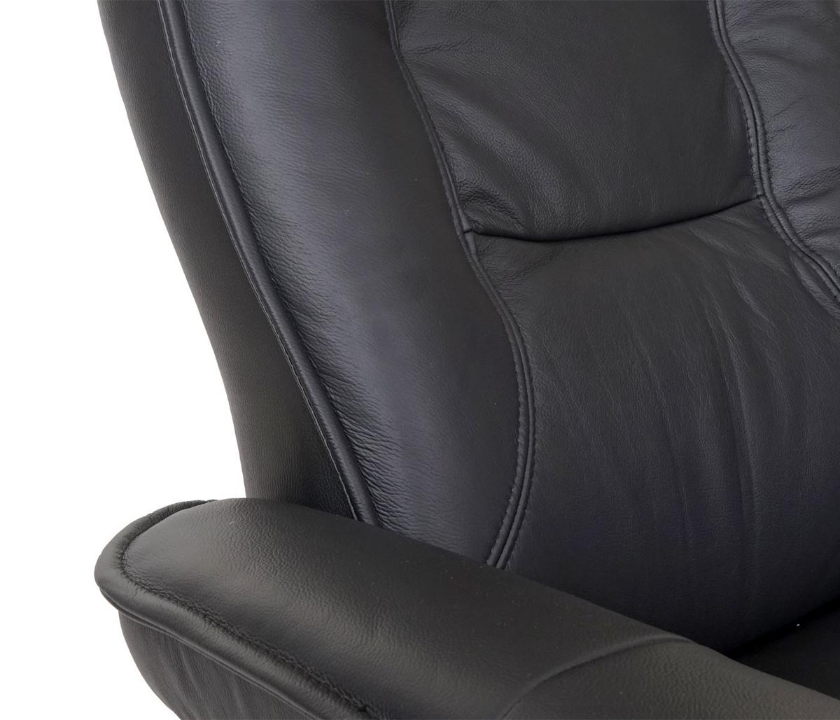 RELAXSESSEL Schwarz - Schwarz, Leder (86/105/82cm) - MCA