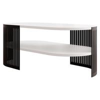 COUCHTISCH Fikoli Oval II - Schwarz/Weiß, Holzwerkstoff/Metall (100/50/40cm) - MIRJAN24