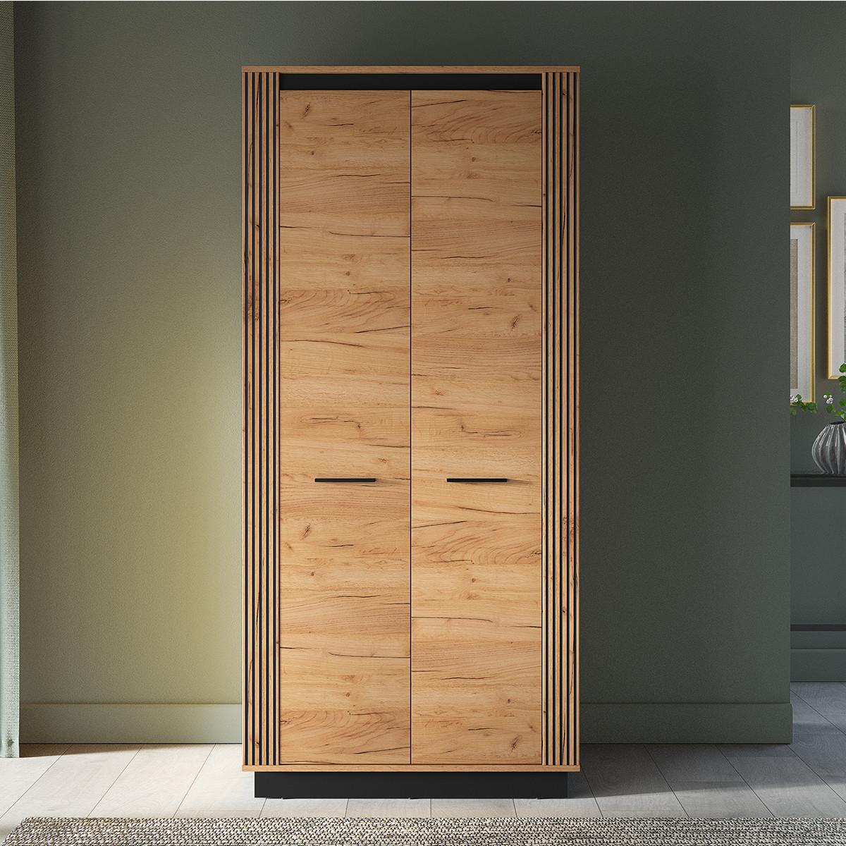 SCHRANK 2 Türen Solal Holz - Braun, Holzwerkstoff (92/200/55cm) - Petits-meubles