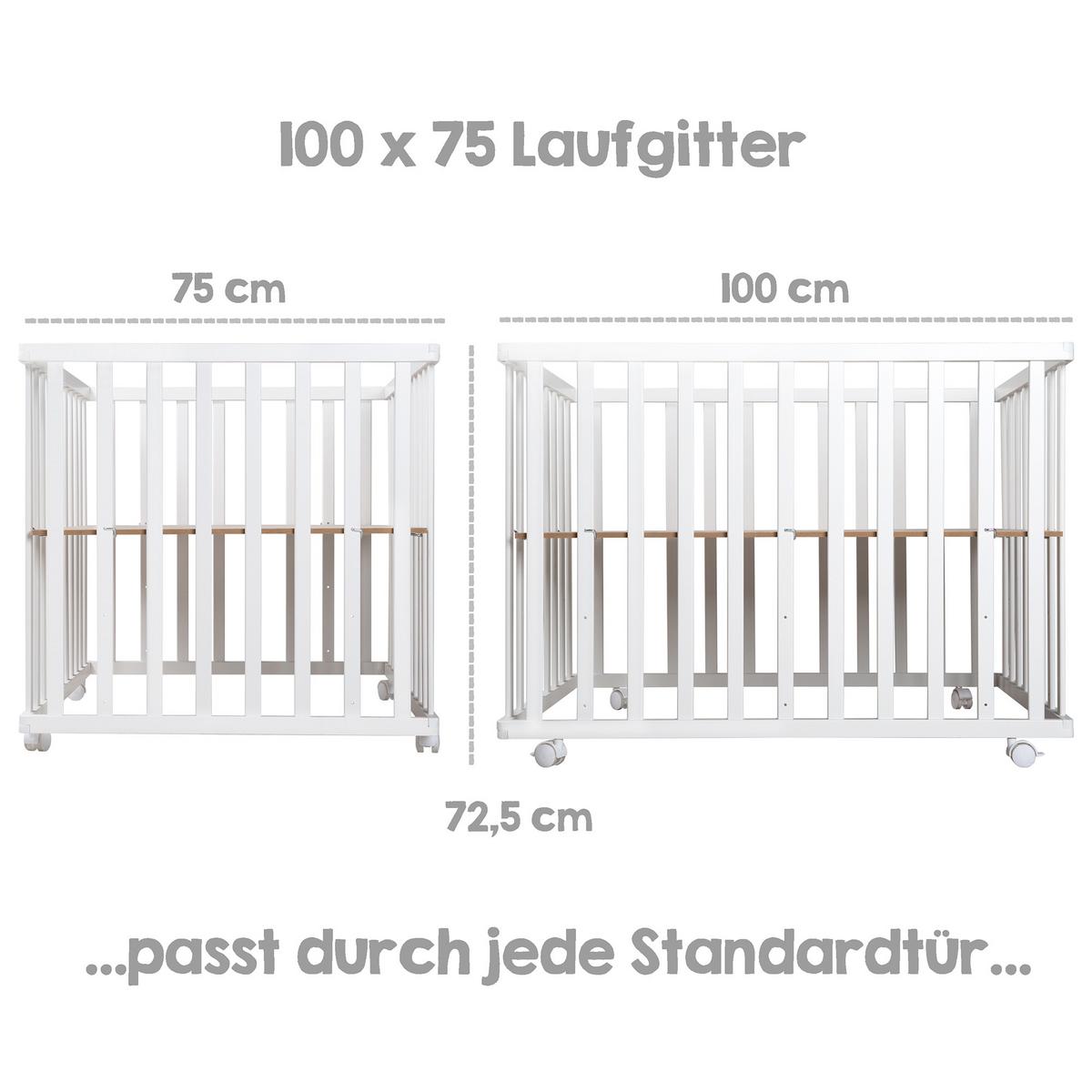 LAUFGITTER 100x75 Sternenzauber grau - Weiß, Holzwerkstoff (75/72.5/100cm) - Roba