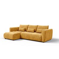 ECKSOFA SORENO 4-Sitzer, gelb - Gelb/Schwarz, Holz/Textil (293/171cm) - Wozimo