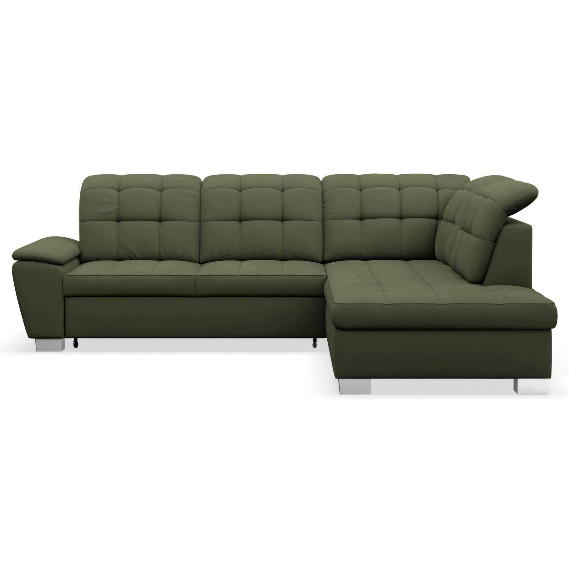 ECKSOFA Jamaal Khaki rechtsseitig - Schwarz/Grün, Textil (212/258cm) - Selsey