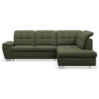 ECKSOFA Jamaal Khaki rechtsseitig - Schwarz/Grün, Textil (212/258cm) - Selsey