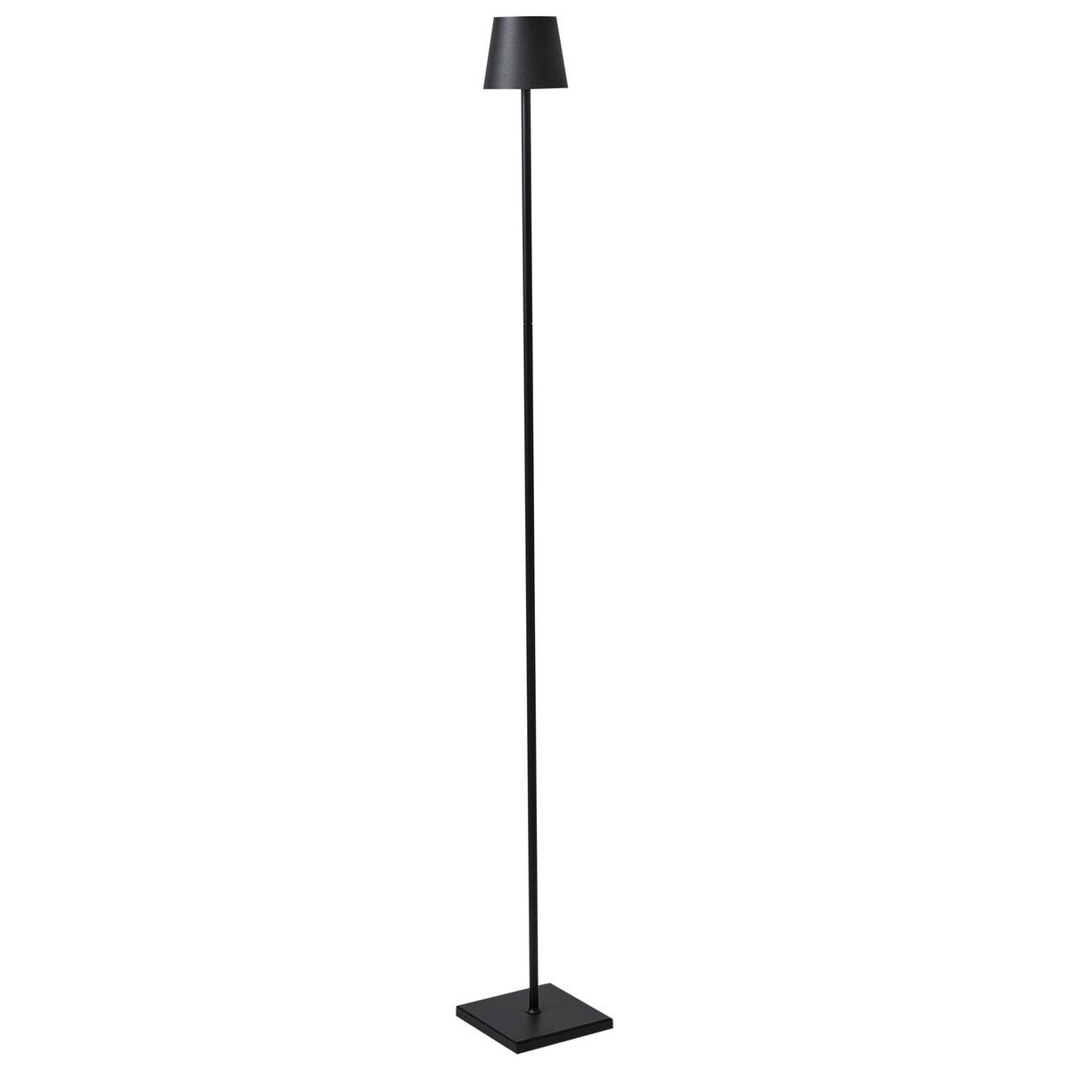 LED-STEHLAMPE Schwarz Gavarresa - Schwarz, Metall (15/15/131cm) - Beliani