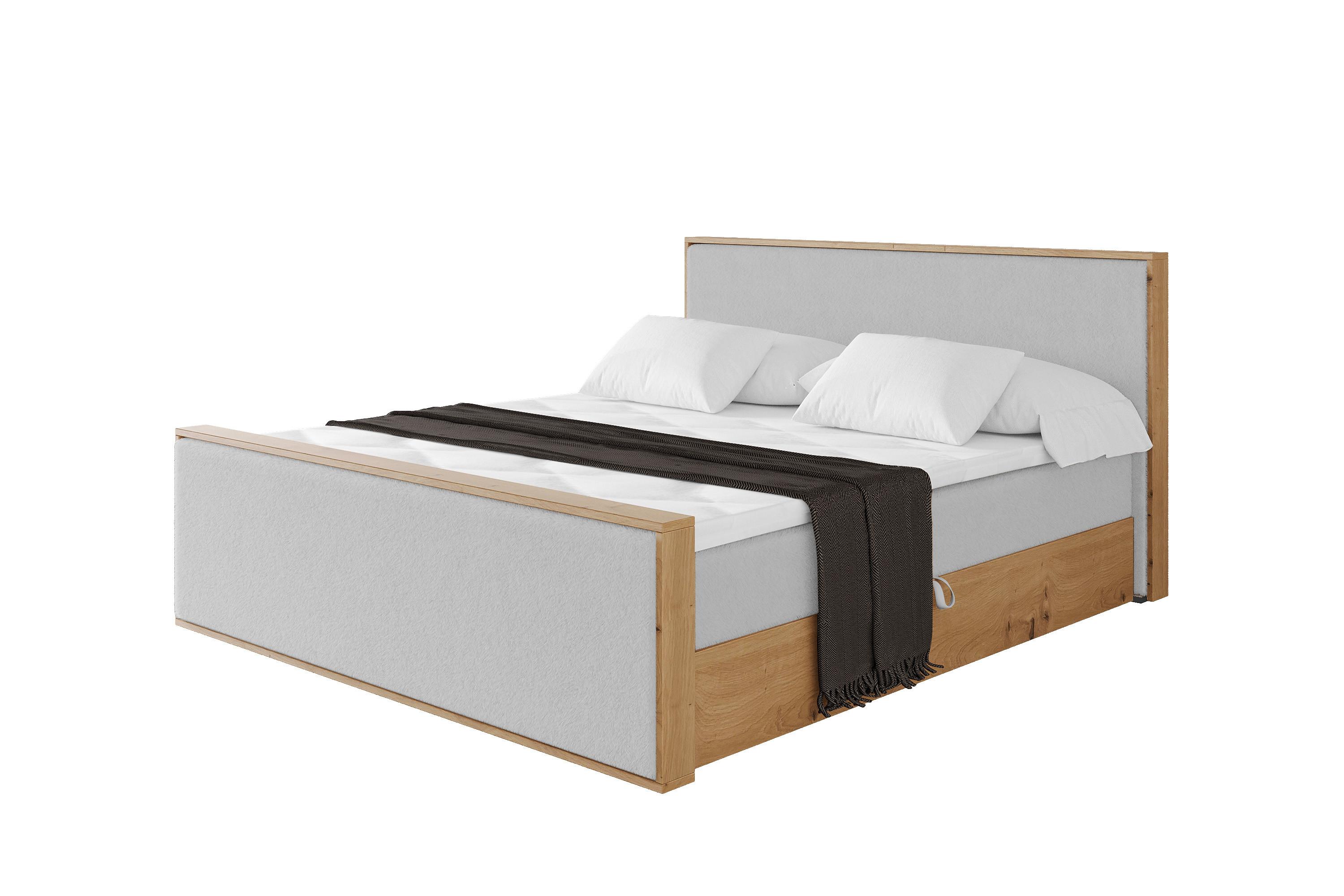 BOXBETT LOLLI9 -Z 120x200 - H4 Hellgrau - Hellgrau, Holzwerkstoff (120/200cm) - ALTDECOR
