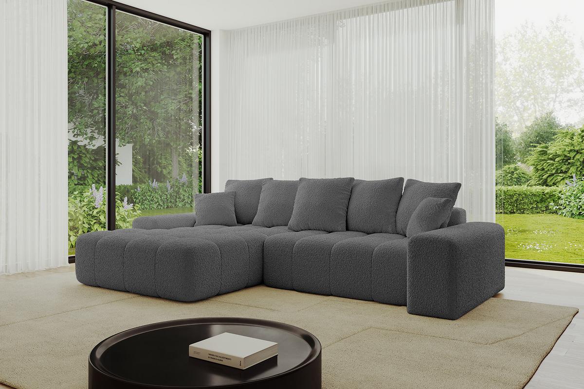 ECKSOFA Ottomane Links ENSI-L - 267x164x69 cm Platinfarben - Platinfarben, Holzwerkstoff/Kunststoff (267/164cm) - ALTDECOR