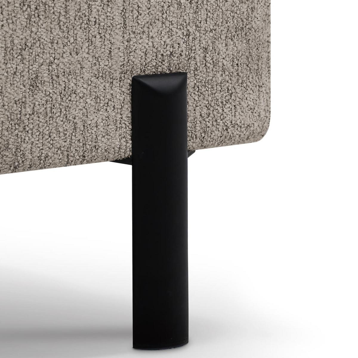 ECKSCHLAFSOFA Sora Mini mit verstellbaren Kopfstützen und Schlaffunktion, Chenille-Stoff, Hellbraun, Links - Hellbraun/Schwarz, Textil (285/190cm) - Beautysofa