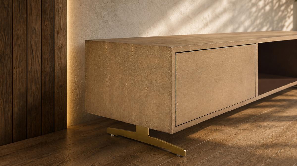 LOWBOARD GALA Gold Holz - Goldfarben, Holz/Metall (180/42/40cm) - KAWOLA