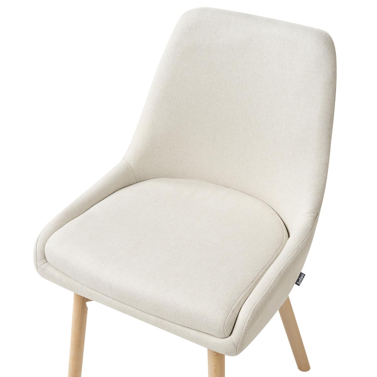 ESSZIMMERSTUHL 2er Set Stoff Cremeweiß Melfort - Creme/Braun, Holz/Textil (49/82/58cm) - Beliani
