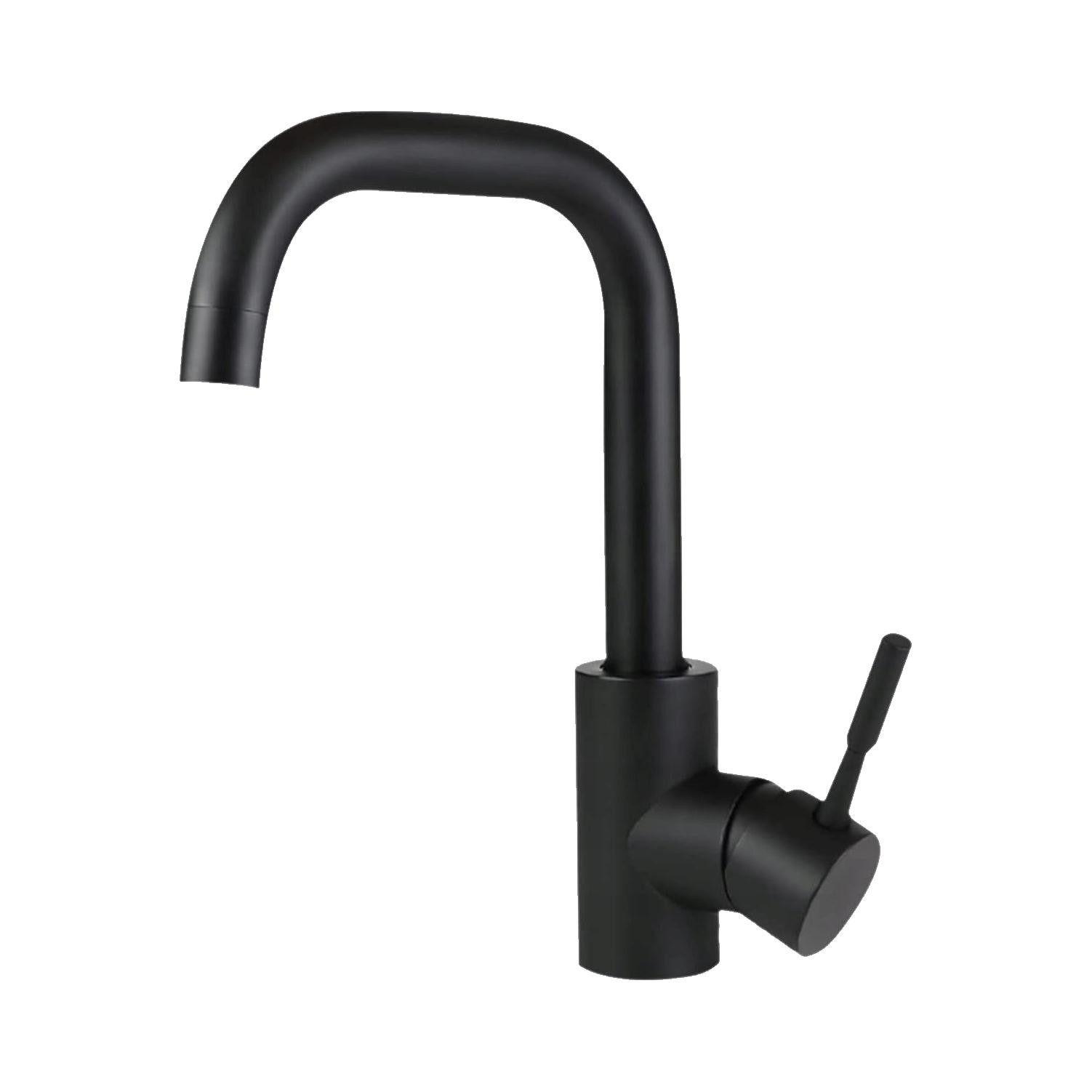 WASCHTISCHARMATUR Quellin 4/24/14 cm - Schwarz, Metall (4/24/14cm) - ZMH