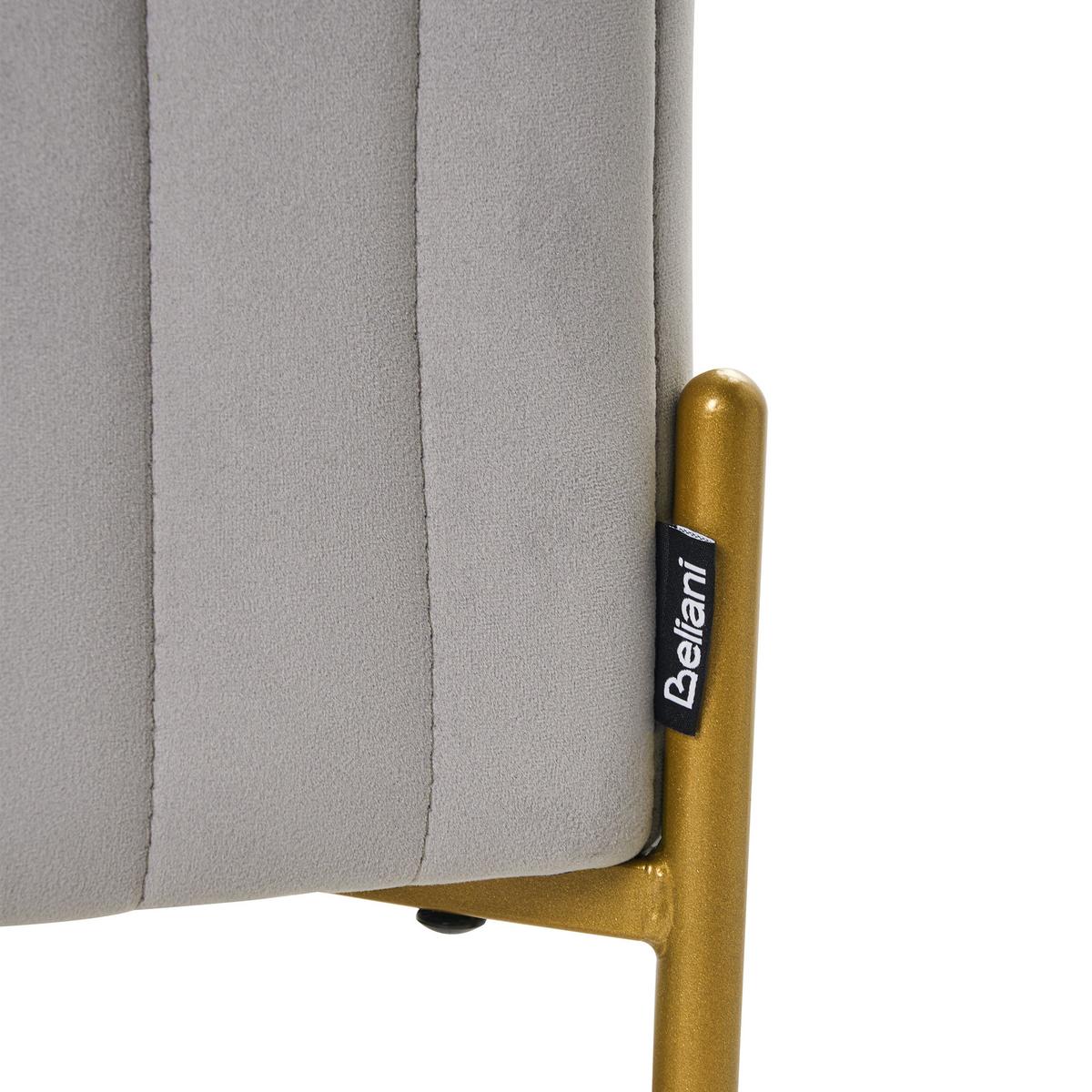 POLSTERBANK Samtstoff Grau Utah - Grau, Textil (91/43/47cm) - Beliani
