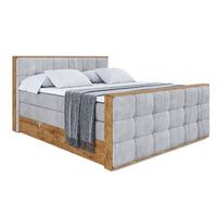 BOXSPRINGBETT mit Matratze H3|H4 und Lattenrost - LOLLI7-Z KING-120x200 - Grau Monolith - Grau, Holzwerkstoff (120/200cm) - ALTDECOR