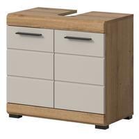 WASCHBECKENUNTERSCHRANK Eiche mit Sand / Kaschmir, Badschrank Breite 60 cm - Kaschmir/Eichefarben, Holzwerkstoff/Kunststoff (60/56/34cm) - Inn.Furn