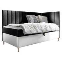 BOXBETT Maja Junior 3, Seite zum Öffnen des Bettkastens: Rechts - H3 - Schwarz/Weiß, Holz (100/200cm) - MIRJAN24