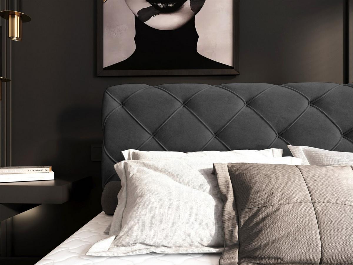 BOXBETT Gisel - Dunkelgrau, Holzwerkstoff/Textil (120/200cm) - Fun Möbel