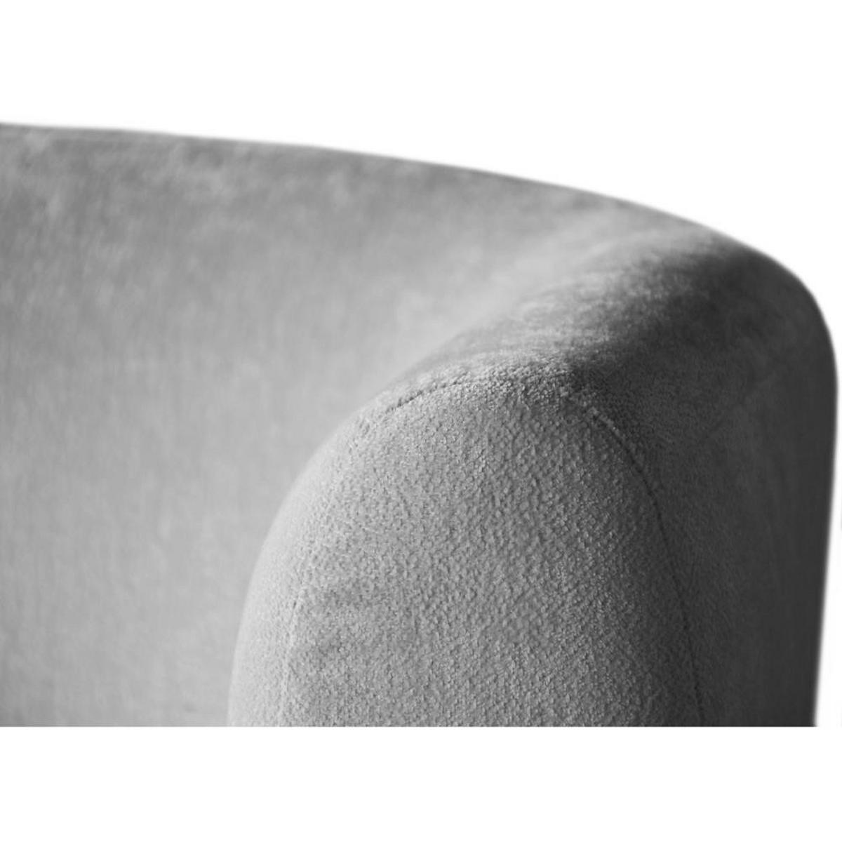 2-SITZER SOFA Nori hellgrau velour - Hellgrau/Schwarz, Kunststoff/Textil (150/68/72cm) - Beautysofa