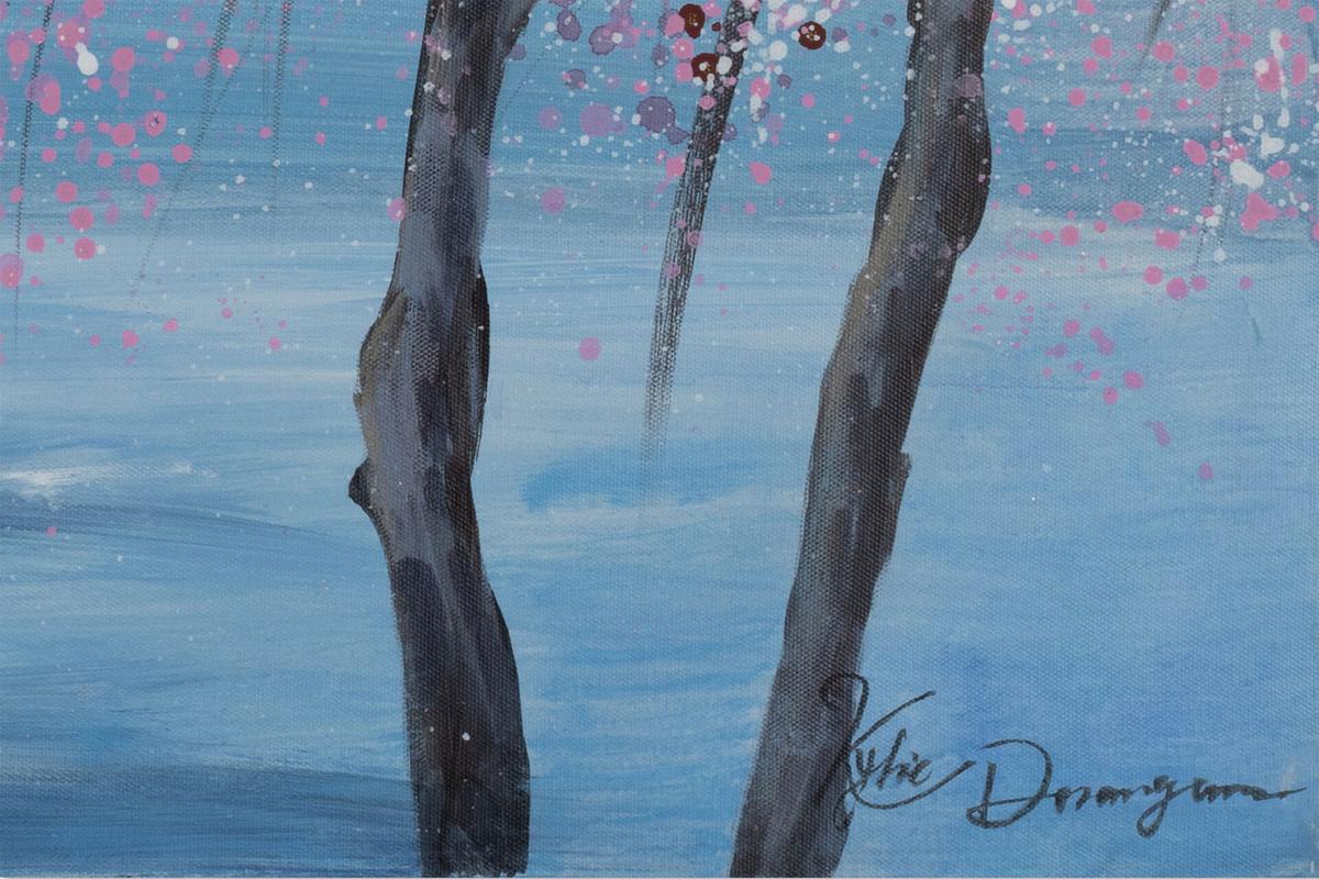 ACRYLBILD HANDGEMALT 90/60 cm - Blau/Pink, Holz/Textil (90/60cm) - KUNSTLOFT