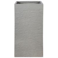 BLUMENTOPF taupe quadratisch 40/40/77 cm Dion - Beige, Naturmaterialien (77cm) - Beliani