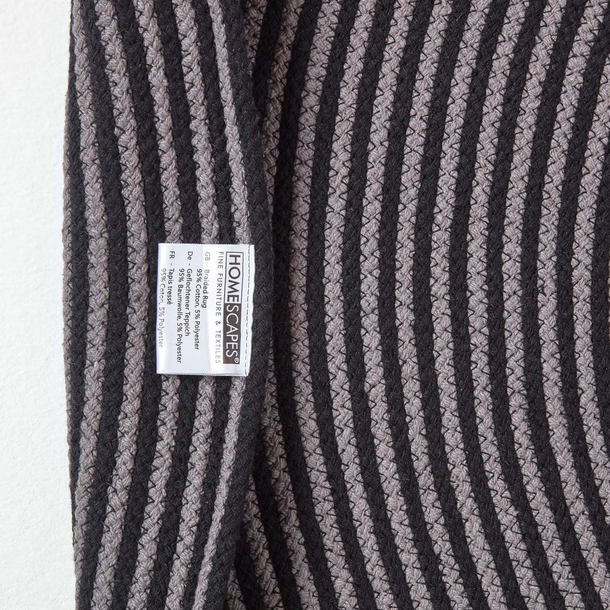 TEPPICH Spirale geflochten rund 120 cm - Schwarz, Textil (120/120cm) - Homescapes