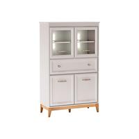 VITRINE Windsor W-05 mit Weißer LED-Beleuchtung - Kaschmir/Eichefarben, Holz/Holzwerkstoff (92/151/41cm) - MIRJAN24