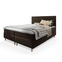 BOXBETT SANTA 160x200 cm mit Matratze und Topper - Braun - Braun, Holz (160/200cm) - MASSENO