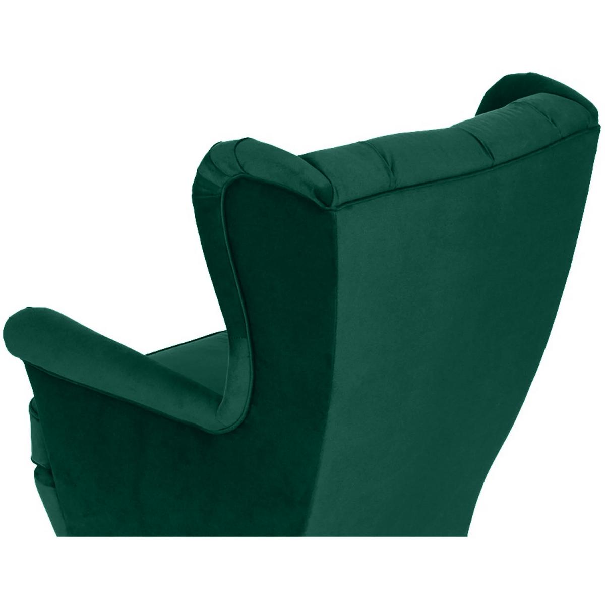 CHESTERFIELD-SESSEL Falco grün mit Holzbeinen - Wengefarben/Grün, Holz/Textil (82/102/92cm) - Beautysofa