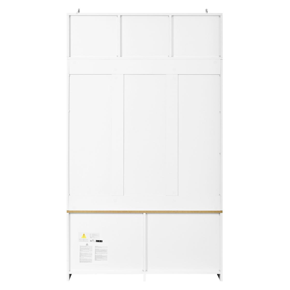 GARDEROBE holzoptik weiß sitzbank stauraum - Weiß, Holzwerkstoff (105/180/40cm) - Urban Meuble