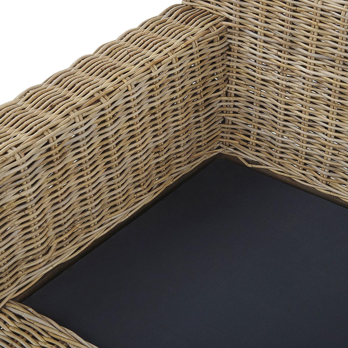 GARTENSOFA 2-Sitzer Rattan natürlich Auflagen cremeweiß Ardea - Beige/Naturfarben, Naturmaterialien (194/70/90cm) - Beliani