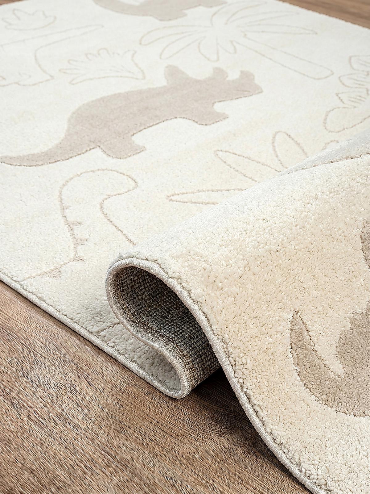 KINDERTEPPICH Kurzflor Dinosaurier CANAZEI Polypropylen Creme 80 x 150 cm - Beige, Textil (80/150cm) - KADIMA DESIGN