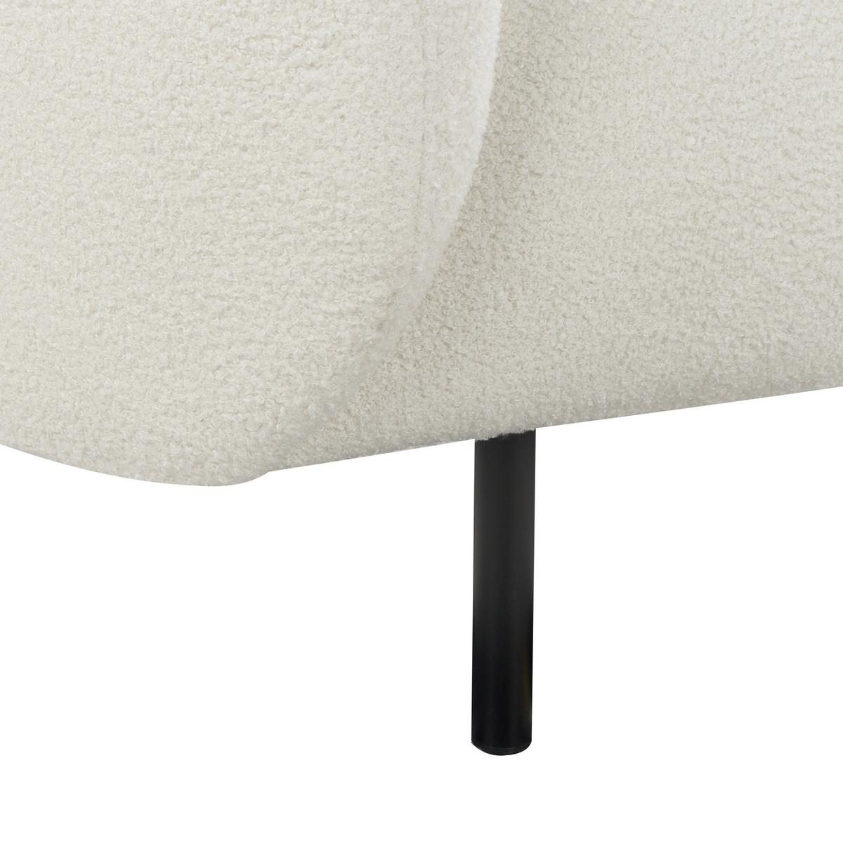 3-SITZER-SOFA Bouclé weiß/schwarz Loen - Schwarz/Weiß, Textil (200/79/70cm) - Beliani