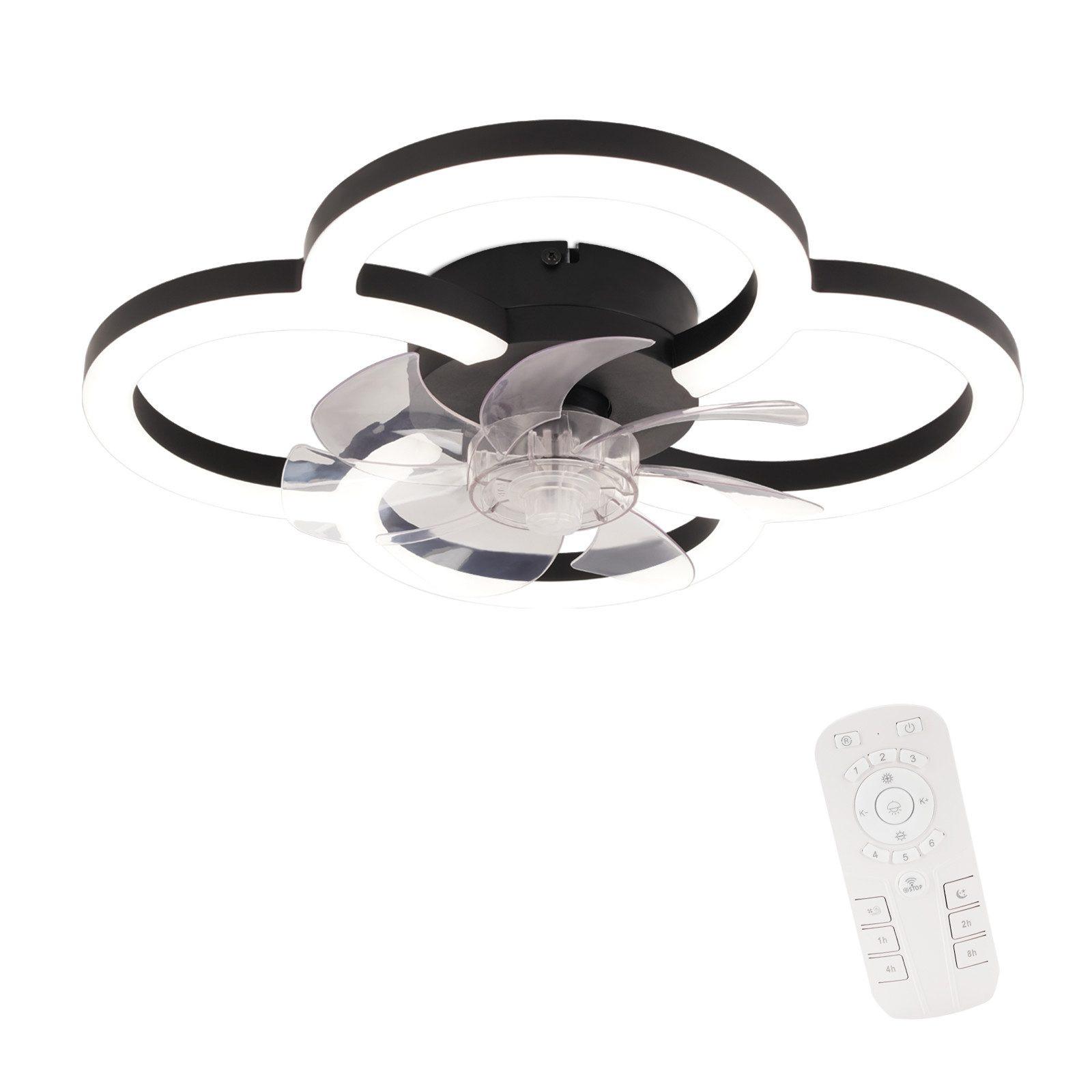 DECKENVENTILATOR BRIGITTE Ⅲ 50/2/14 cm - Schwarz, Kunststoff (50/50/14cm) - Nettlife