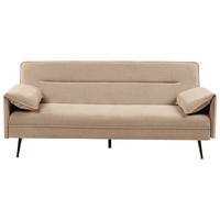 SCHLAFSOFA 3-Sitzer Stoff Hellbraun Vayla - Hellbraun/Schwarz, Textil (198/85/96cm) - Beliani