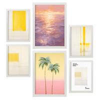 POSTER Set Mit 6 Sommerparadies In Vielseitiger Stil A3 & A4 Weißer Rahmen - Weiß, Papier (29/3cm) - Nacnic