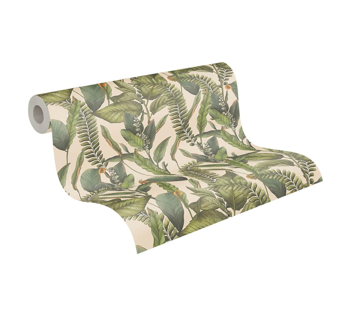 VLIESTAPETE Grün 53/1005 cm - Beige, Textil (53/1cm) - KUNSTLOFT