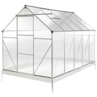 GEWÄCHSHAUS Silber 315 cm Apulia - Transparent/Silberfarben, Kunststoff (190/230/315cm) - Beliani