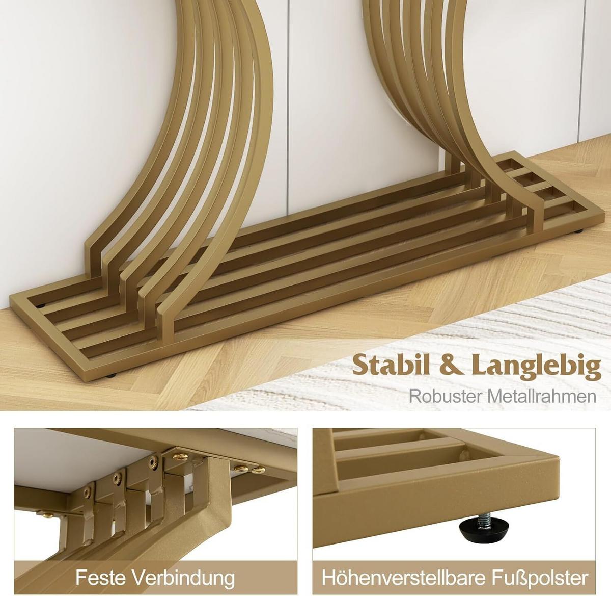 EINGANGSTISCH 80cm Weiß - Weiß, Holz (30/100/80cm) - COSTWAY