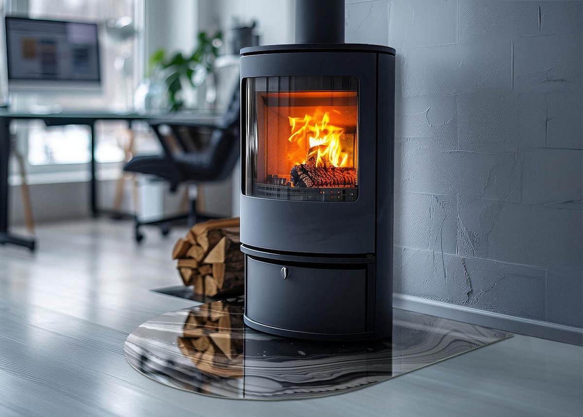 GLASPLATTE für Kamin 80x70 cm - Multicolor, Glas (80/70/0.4cm) - TULUP