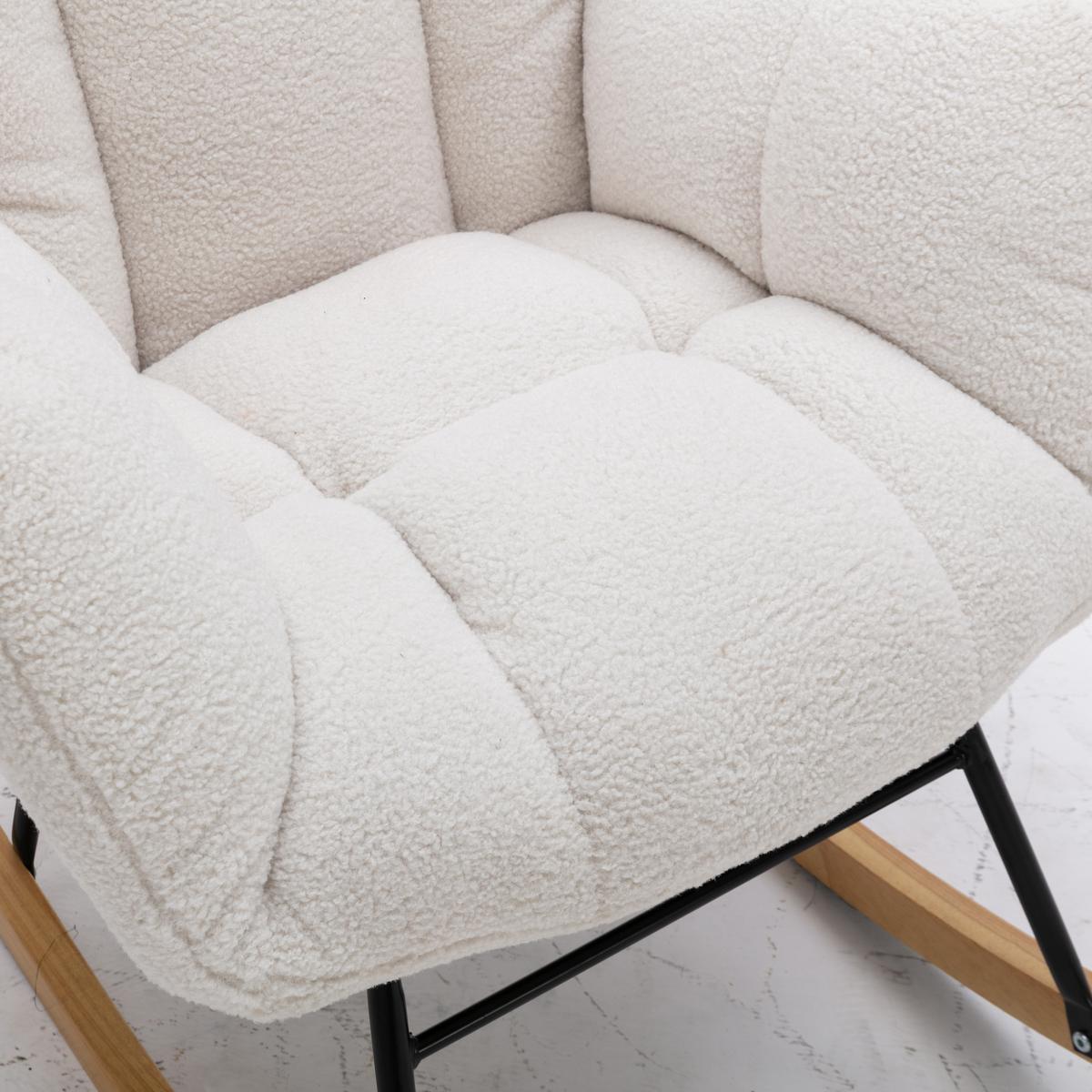 SCHAUKELSESSEL Weiß - Weiß, Holz/Textil (70/95/80cm) - Urban Meuble