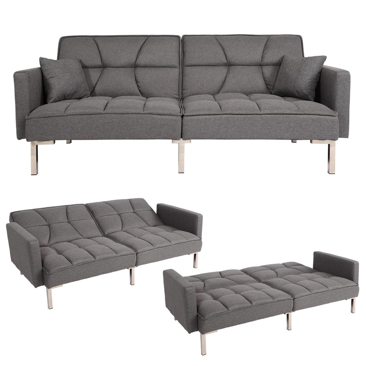 SCHLAFSOFA Grau - Grau, Textil (190/83/87cm) - MCW